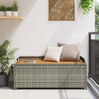 Gartenbank mit Stauraum 120 cm Poly Rattan Grau