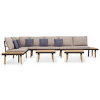 7-tlg. Garten-Lounge-Set mit Kissen Massivholz Akazie Braun