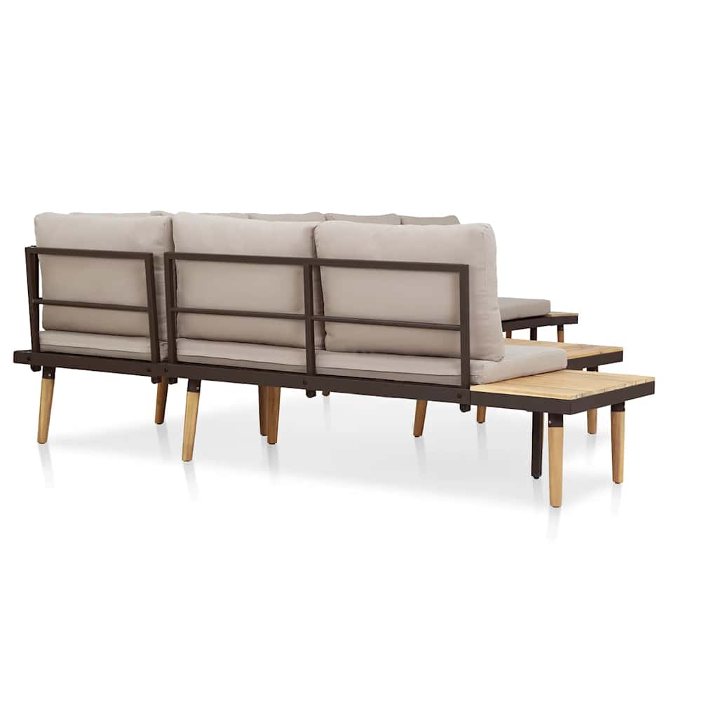 7-tlg. Garten-Lounge-Set mit Kissen Massivholz Akazie Braun
