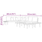 7-tlg. Garten-Lounge-Set mit Kissen Massivholz Akazie Braun
