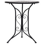 Mosaik-Bistrotisch Grau 60 cm Keramik
