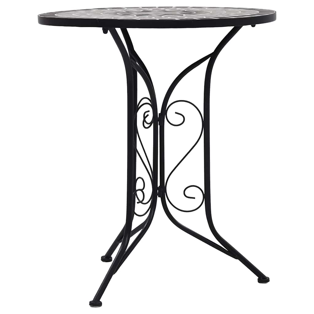 Mosaik-Bistrotisch Grau 60 cm Keramik