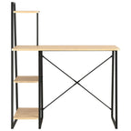 Schreibtisch mit Regaleinheit Schwarz und Eiche 102×50×117 cm