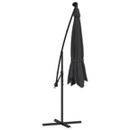 Ampelschirm mit LED-Beleuchtung und Stahl-Mast 300 cm Schwarz