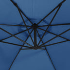 Ampelschirm mit LED-Beleuchtung und Stahl-Mast 300 cm Azurblau