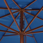 Sonnenschirm mit Holzmast 350 cm Blau