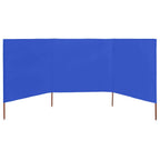 3-teiliges Windschutzgewebe 400 x 80 cm Azurblau