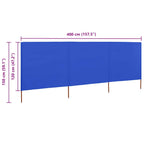 3-teiliges Windschutzgewebe 400 x 120 cm Azurblau