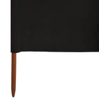 5-teiliges Windschutzgewebe 600 x 80 cm Schwarz