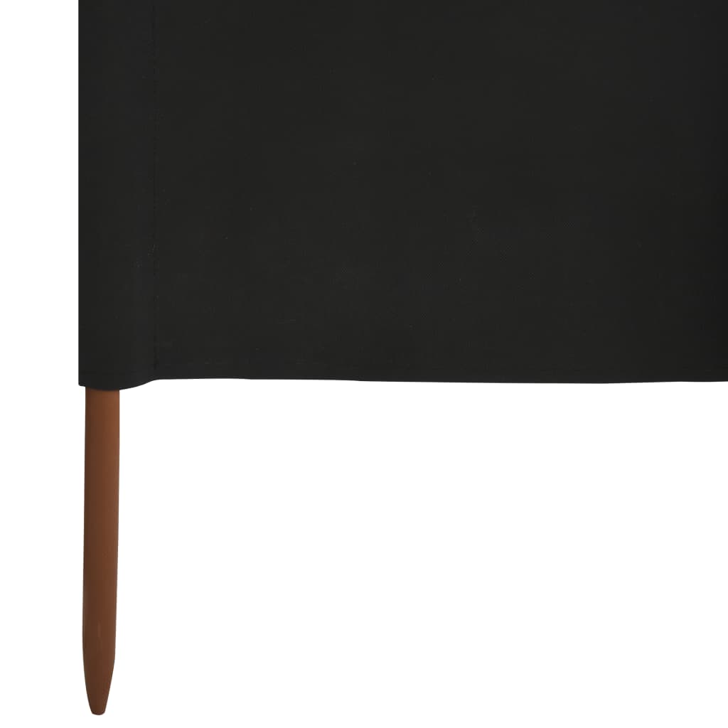 6-teiliges Windschutzgewebe 800 x 120 cm Schwarz
