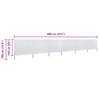 6-teiliges Windschutzgewebe 800 x 160 cm Sandweiß