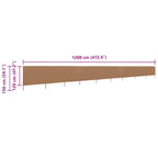 9-teiliges Windschutzgewebe 1200 x 120 cm Taupe