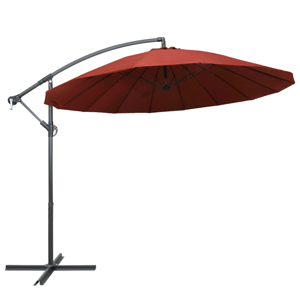 Ampelschirm Terrakottarot 3 m Aluminium-Mast
