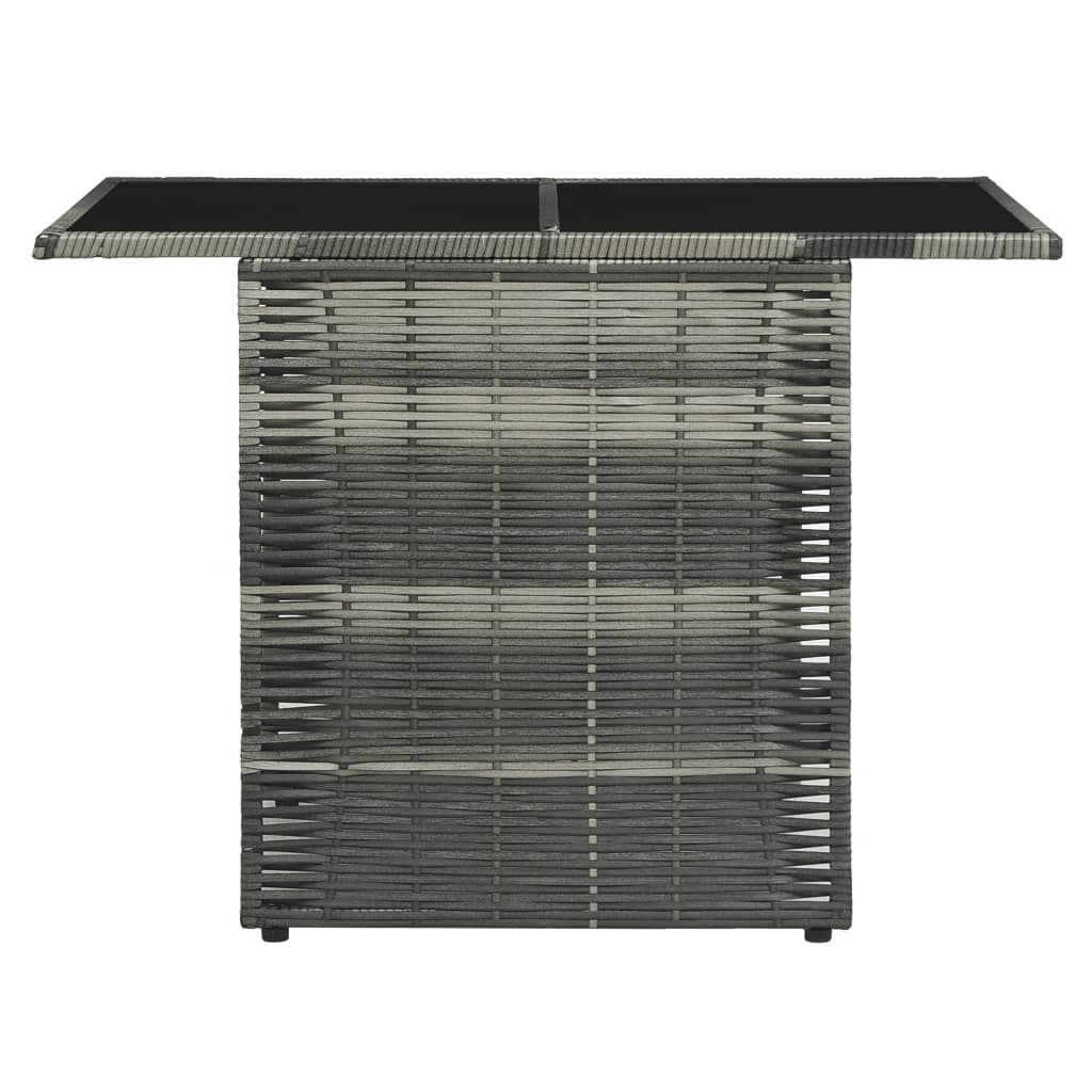 3-tlg. Bistro-Set mit Auflagen Poly Rattan Grau