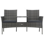 2-Sitzer-Gartensofa mit Teetisch Poly Rattan Anthrazit