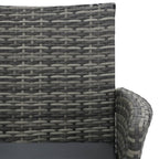 2-Sitzer-Gartensofa mit Teetisch Poly Rattan Anthrazit