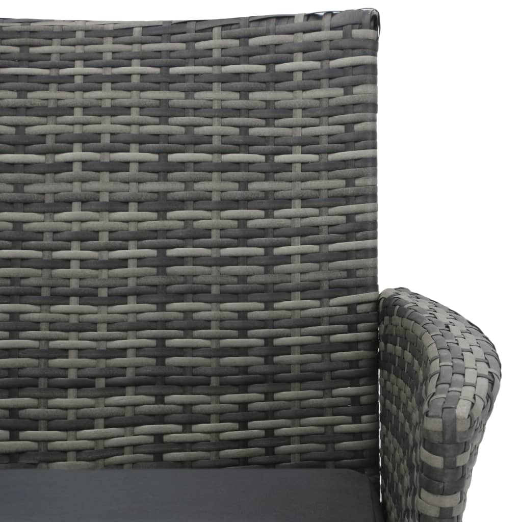 2-Sitzer-Gartensofa mit Teetisch Poly Rattan Anthrazit