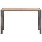5-tlg. Garten-Essgruppe Poly Rattan Akazie Massivholz Anthrazit