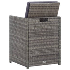 5-tlg. Garten-Essgruppe Poly Rattan Akazie Massivholz Anthrazit