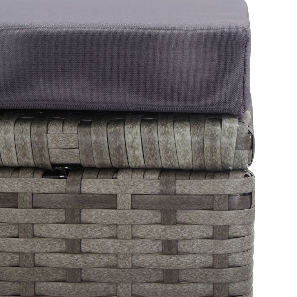 5-tlg. Garten-Essgruppe Poly Rattan Akazie Massivholz Anthrazit