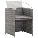 11-tlg. Garten-Essgruppe Poly Rattan Akazienholz Anthrazit