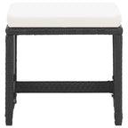 Gartenhocker 2 Stk. mit Sitzkissen Poly Rattan Schwarz