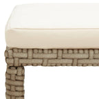 Gartenhocker 2 Stk. mit Sitzkissen Poly Rattan Beige