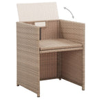 15-tlg. Garten-Essgruppe mit Auflagen Poly Rattan Beige