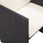 17-tlg. Garten-Essgruppe mit Auflagen Poly Rattan Schwarz