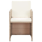 17-tlg. Garten-Essgruppe mit Auflagen Poly Rattan Beige