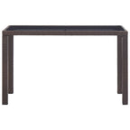 Gartentisch Braun 123x60x74 cm Poly Rattan