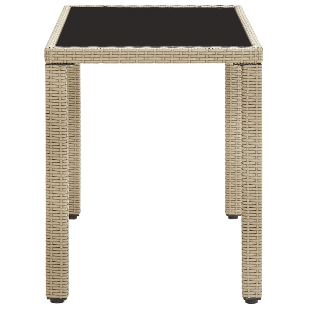 Gartentisch Beige 123x60x74 cm Poly Rattan