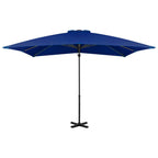 Ampelschirm mit Aluminium-Mast 250x250 cm Azurblau