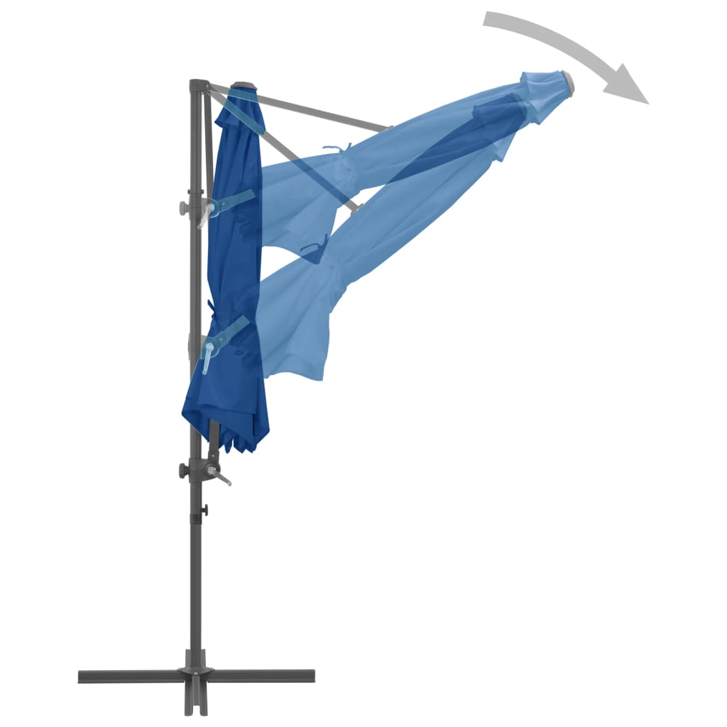 Ampelschirm mit Stahl-Mast 300 cm Azurblau