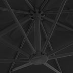 Ampelschirm mit Aluminium-Mast 3x3 cm Schwarz