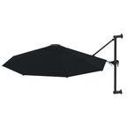 Sonnenschirm zur Wandmontage mit Metall-Mast 300 cm Schwarz