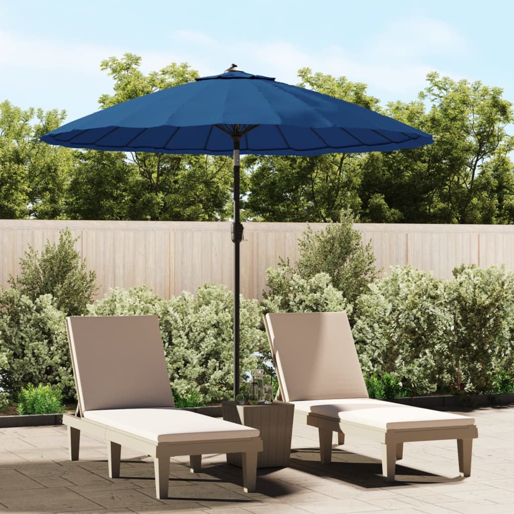 Sonnenschirm mit Aluminium-Mast 270 cm Azurblau