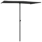 Sonnenschirm mit Aluminium-Mast 180x110 cm Schwarz