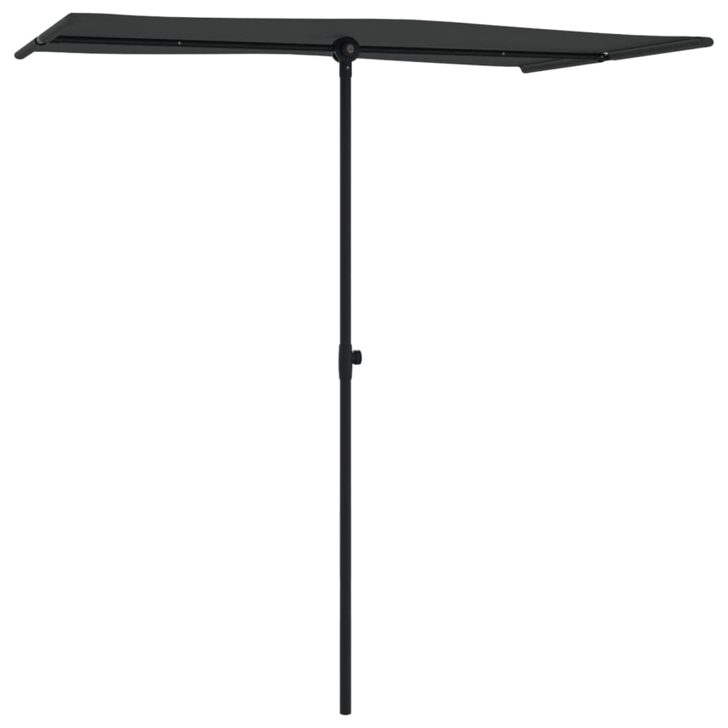 Sonnenschirm mit Aluminium-Mast 180x110 cm Schwarz