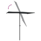 Sonnenschirm mit Aluminium-Mast 180x110 cm Schwarz