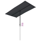 Sonnenschirm mit Aluminium-Mast 180x110 cm Schwarz