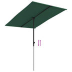 Sonnenschirm mit Aluminium-Mast 2x1,5 m Grün