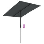 Sonnenschirm mit Aluminium-Mast 2x1,5 m Anthrazit