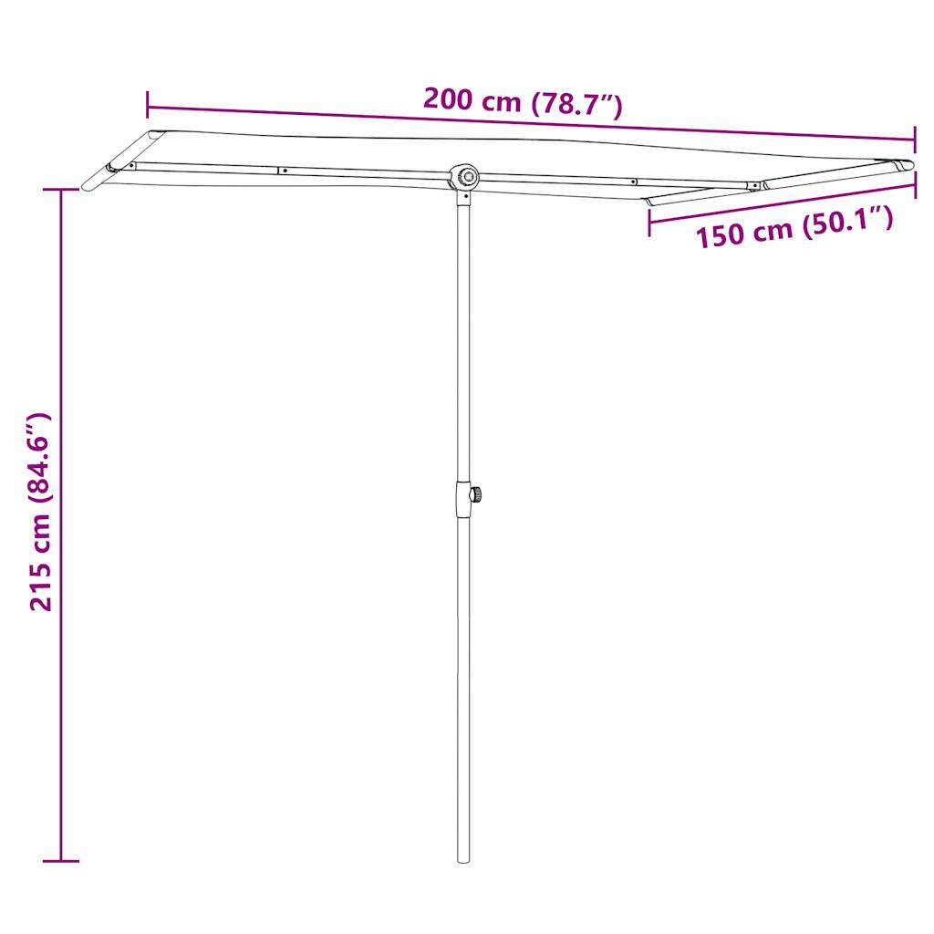 Sonnenschirm mit Aluminium-Mast 2x1,5 m Terrakotta