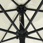 Sonnenschirm mit LED-Beleuchtung und Alu-Mast 270 cm Sandweiß
