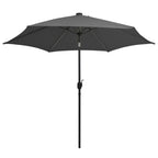 Sonnenschirm mit LED-Beleuchtung und Alu-Mast 300 cm Anthrazit