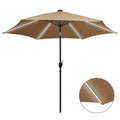 Sonnenschirm mit LED-Beleuchtung und Alu-Mast 300 cm Taupe