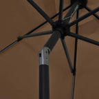 Sonnenschirm mit LED-Beleuchtung und Alu-Mast 300 cm Taupe