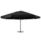 Sonnenschirm mit Aluminium-Mast 600 cm Schwarz