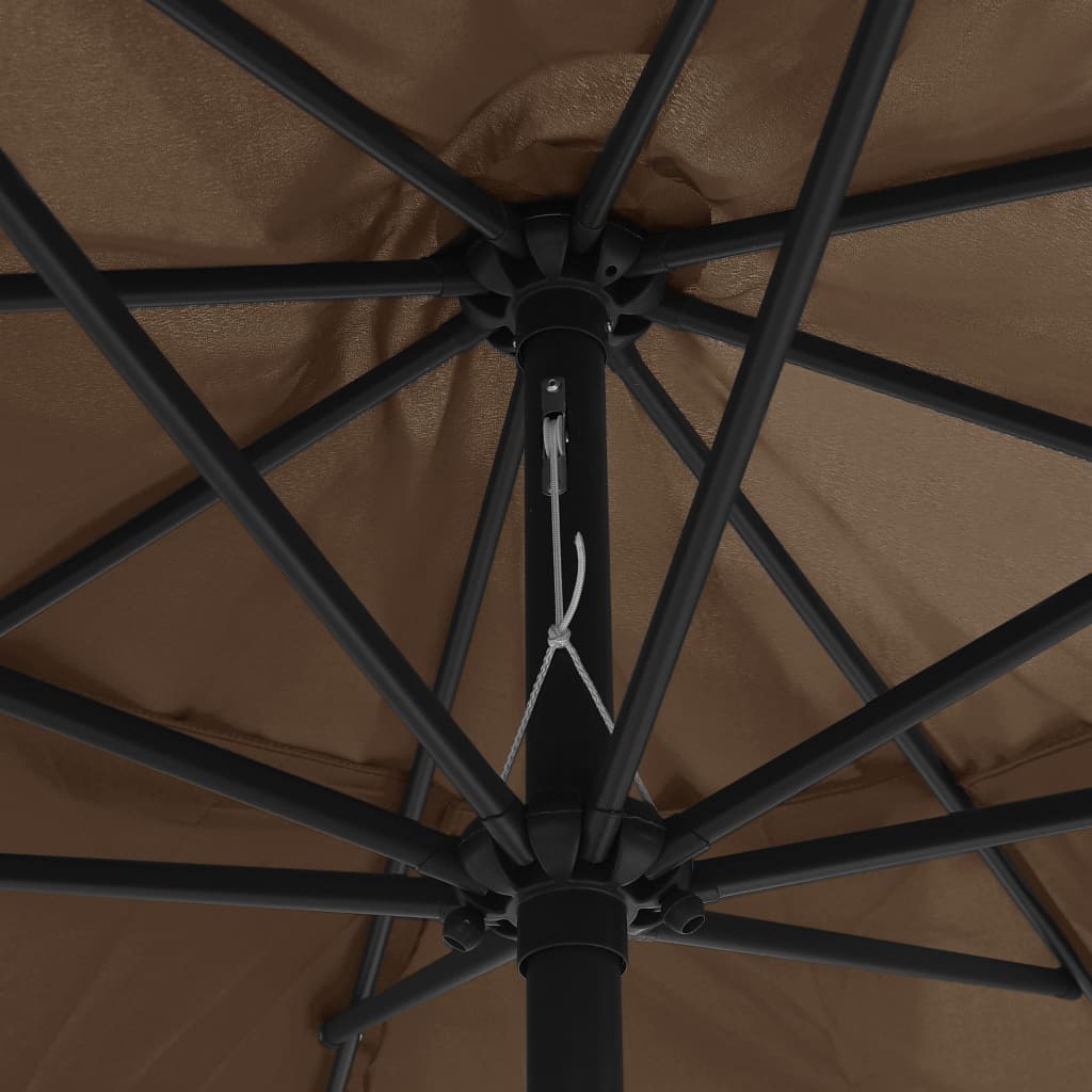 Sonnenschirm mit Metall-Mast 390 cm Taupe
